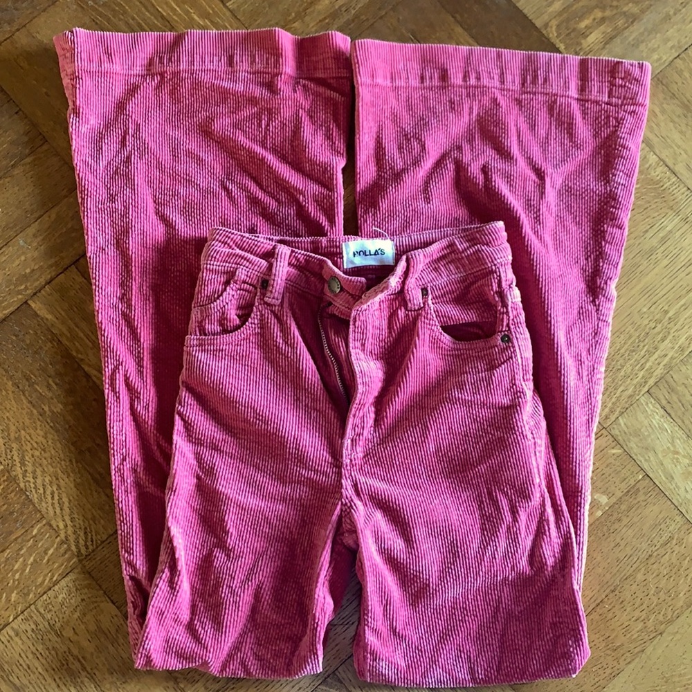 Rollas corduroy jeans- color is a rose pink,